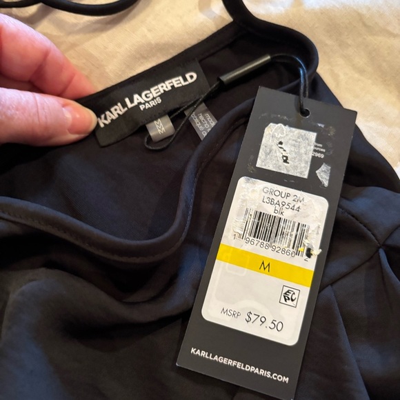 NWT Karl Lagerfeld Black 3/4 Sleeve Blouse Top,Medium, Office Casual Lightweight - Picture 9 of 15